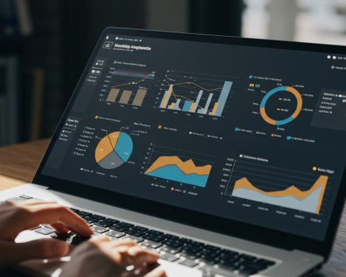 A marketing analytics dashboard combining CRM and web-traffic data
